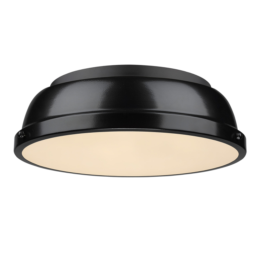Yep by Golden Lighting Duncan 2-light Flush Mount in Matte Black and Black shade